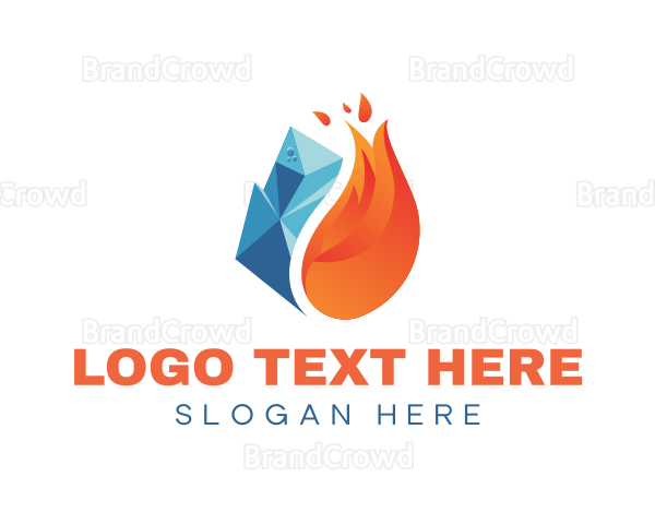 Iceberg Flaming Business Logo