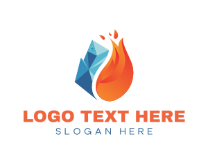 Torch - Iceberg Flaming Business logo design