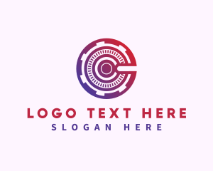 Technology Hologram Gear Logo