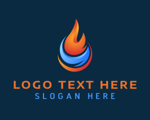 Cold - Heat & Cool Fuel Energy logo design