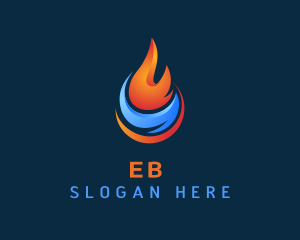 Water - Heat & Cool Fuel Energy logo design