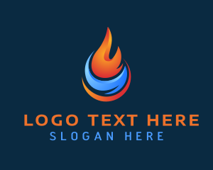 Droplet - Heat & Cool Fuel Energy logo design