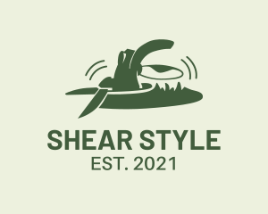 Lawn Grass Shears logo design