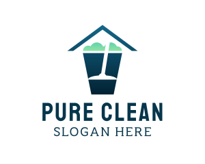 Bucket Mop Cleaning logo design