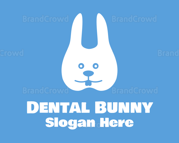 Dental Children's Tooth Rabbit Logo