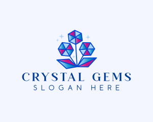 Jewelry Crystal Flower logo design