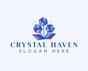 Jewelry Crystal Flower logo design