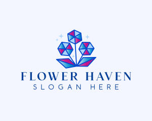 Jewelry Crystal Flower logo design