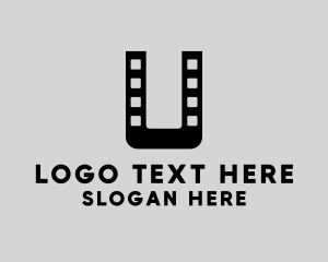 Video - Film Letter U logo design