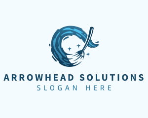 Housekeeping Cleaning Mop logo design