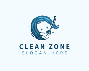 Housekeeping Cleaning Mop logo design