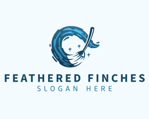 Housekeeping Cleaning Mop logo design