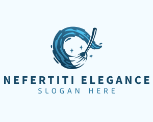 Housekeeping Cleaning Mop logo design