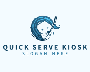 Housekeeping Cleaning Mop logo design