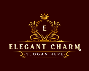 Elegant Crown Monarch logo design