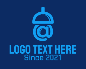Nut - Blue Acorn Email logo design