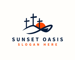 Sunset Cross Hills logo design