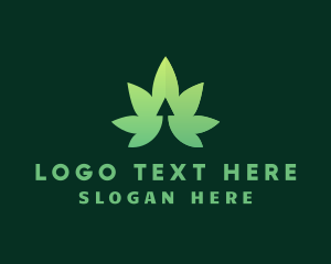 Hemp - Cannabis Leaf Arrow logo design