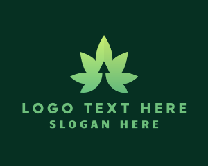 Cannabis Leaf Arrow Logo