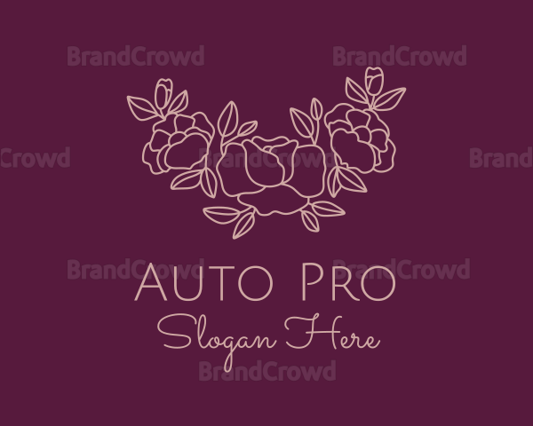 Rose Bouquet Wreath Logo