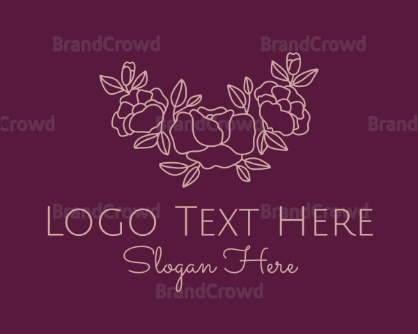 Rose Bouquet Wreath Logo