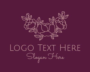 Event Styling - Rose Bouquet Wreath logo design