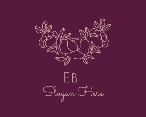 Rose Bouquet Wreath Logo