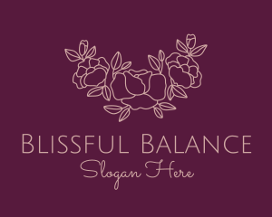 Rose Bouquet Wreath logo design