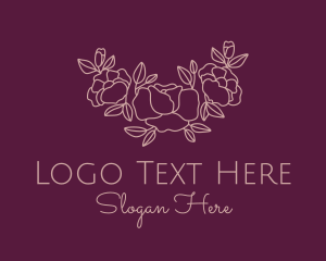 Rose Bouquet Wreath Logo