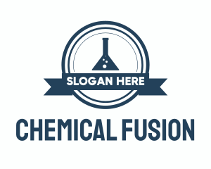 Chemistry - Blue Chemistry Flask Badge logo design