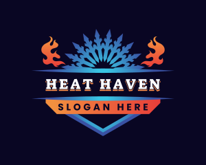 HVAC Heating Cooling  logo design