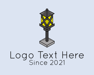 Electric Bulb - Post Lantern Fixture logo design