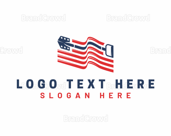 American Flag Shovel Logo