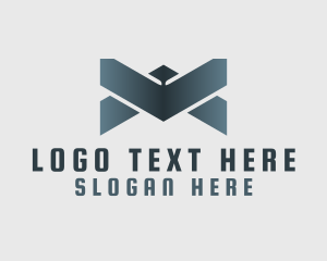 Polygonal - Gradient Tech Letter V logo design