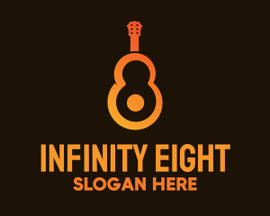 Eight - Orange Guitar Number 8 logo design