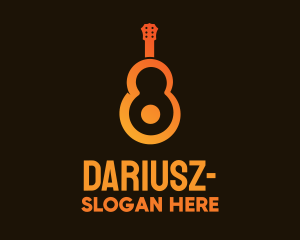 Composer - Orange Guitar Number 8 logo design