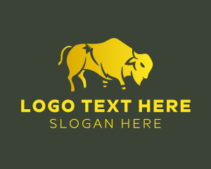 Hunter - Gold Bison Zoo logo design