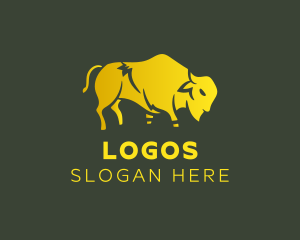 Horns - Gold Bison Zoo logo design