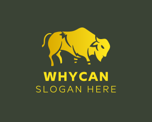 Butcher - Gold Bison Zoo logo design