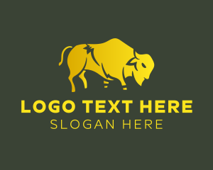 Bison - Gold Bison Zoo logo design