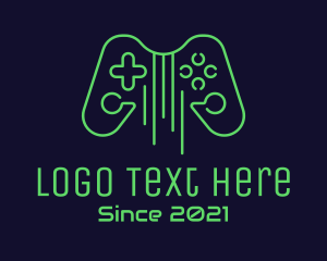 Tech - Guitar String Game Controller logo design