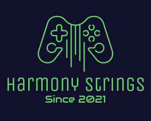 Guitar String Game Controller logo design