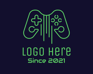 Gamer - Guitar String Game Controller logo design