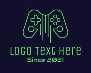 Green - Guitar String Game Controller logo design