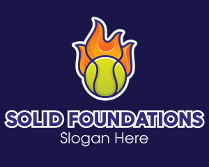 Flaming Tennis Ball Logo