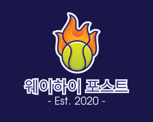 Flaming Tennis Ball logo design