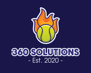 Flaming Tennis Ball logo design