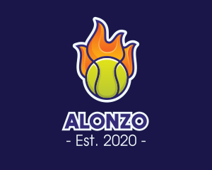 Flaming Tennis Ball logo design