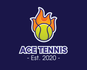 Tennis - Flaming Tennis Ball logo design