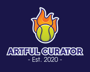 Flaming Tennis Ball logo design